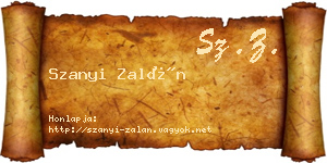 Szanyi Zalán névjegykártya
